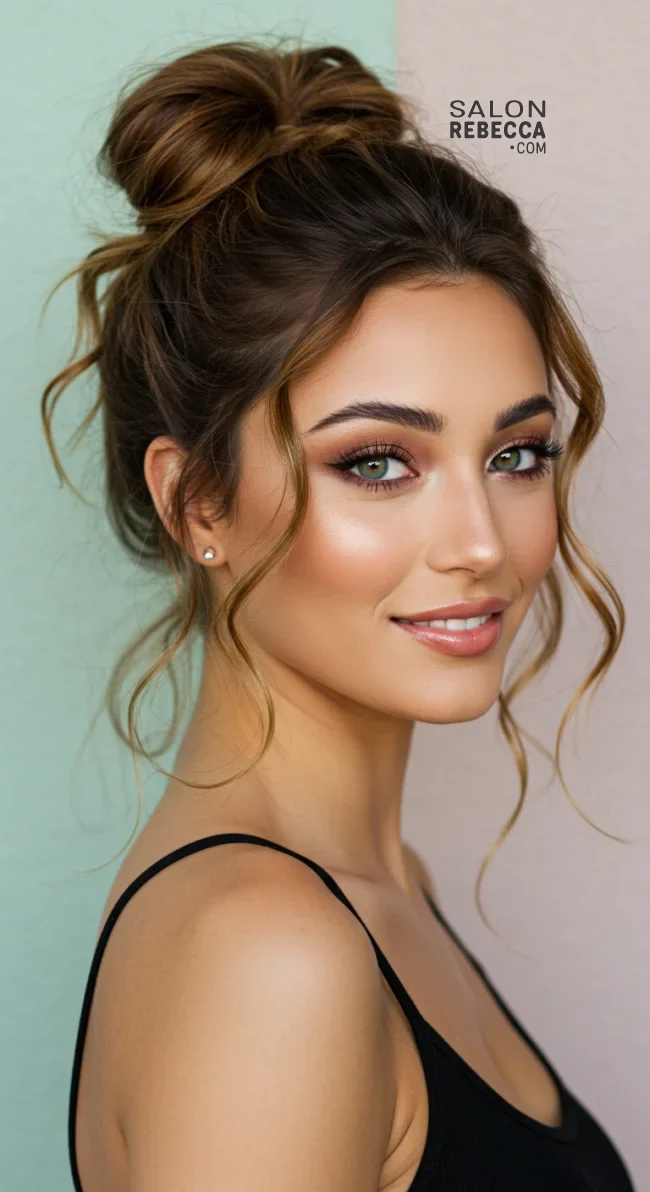 4. Half-Up Messy Bun | Embrace Effortless Charm With Messy Hairstyles