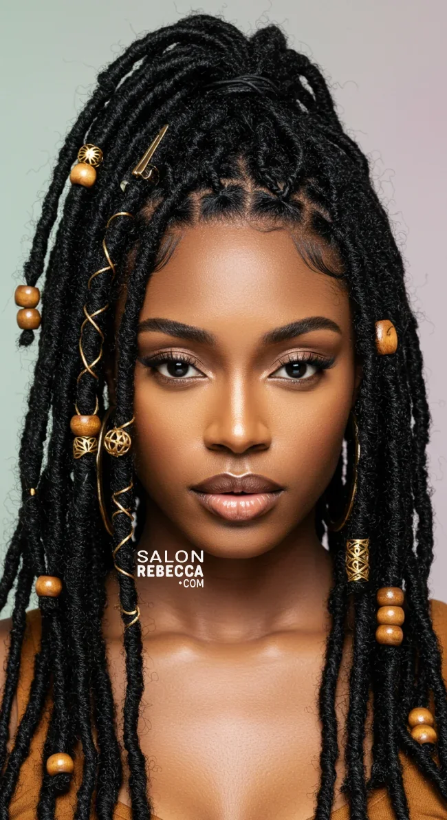 9. Soft Locs with Beads and Accessories | 10 Sweet And Charming Soft Locs Hairstyles