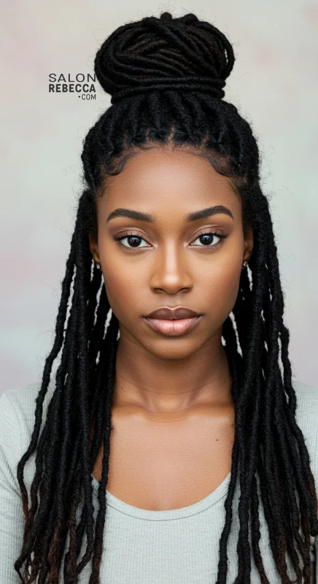 2. Half-Up, Half-Down Soft Locs | 10 Sweet And Charming Soft Locs Hairstyles