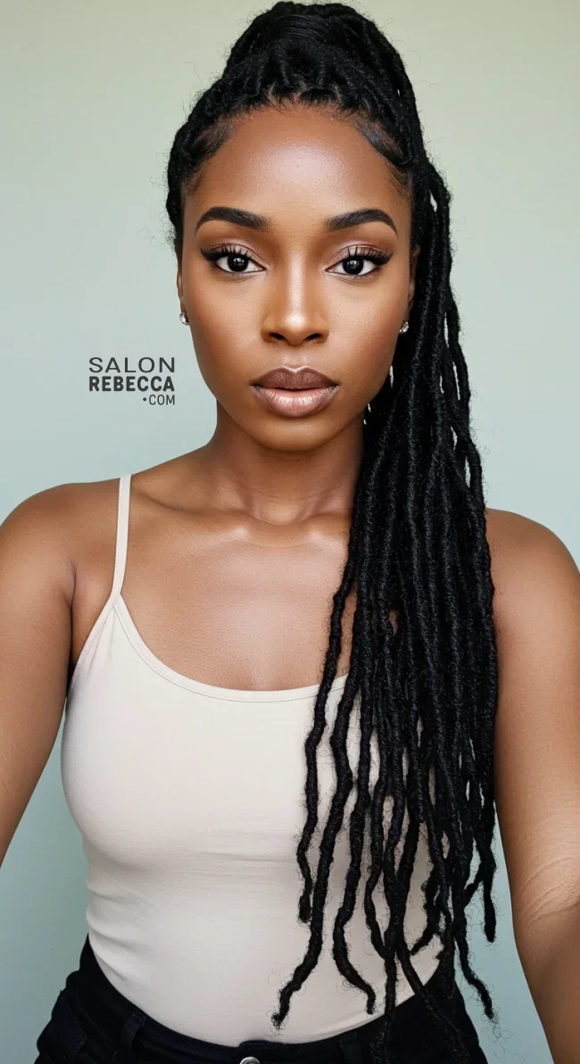 8. High Ponytail Soft Locs | 10 Sweet And Charming Soft Locs Hairstyles