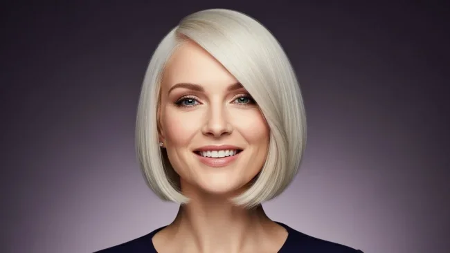 2. Deep Side-Parted Blunt Bob | 10 Bob Haircuts To Consider If You Have Thin Hair