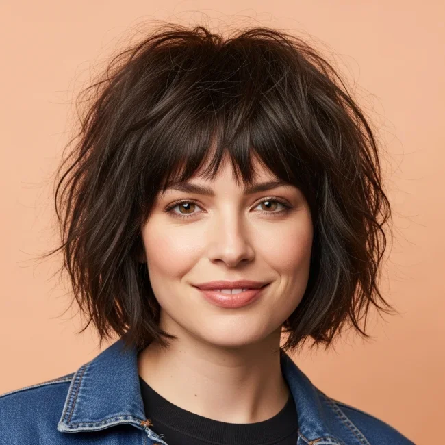 9. Shaggy Choppy Bob | 10 Bob Haircuts To Consider If You Have Thin Hair