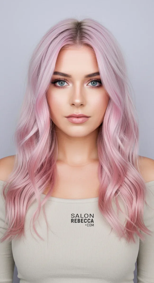 7. Pastel Pink Chunky Highlights on Platinum Blonde Hair | Chunky Highlights: Elevate Your Style With Trendy Colors