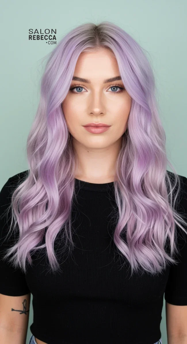 15. Lavender Chunky Highlights on Light Blonde Hair | Chunky Highlights: Elevate Your Style With Trendy Colors