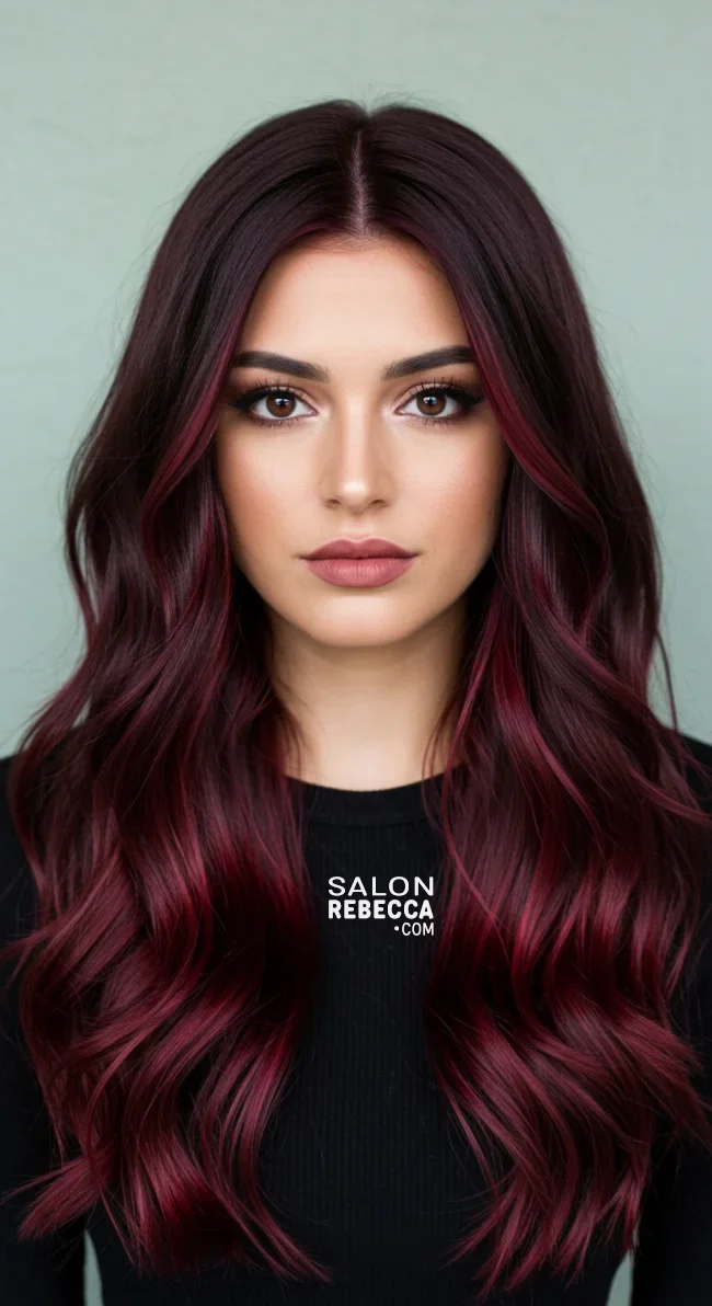 4. Burgundy Chunky Highlights on Dark Brown Hair | Chunky Highlights: Elevate Your Style With Trendy Colors