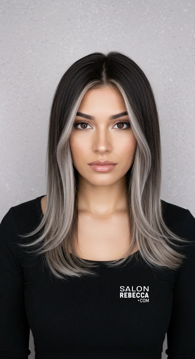 9. Ash Blonde Chunky Highlights on Dark Brown Hair | Chunky Highlights: Elevate Your Style With Trendy Colors