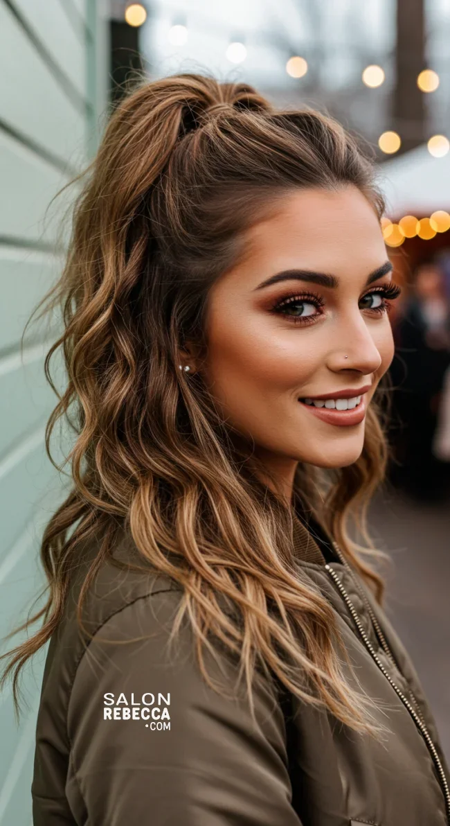 11. Textured High Ponytail | Elegant Winter Hairstyles With Celebrities: Embrace The Season In Style
