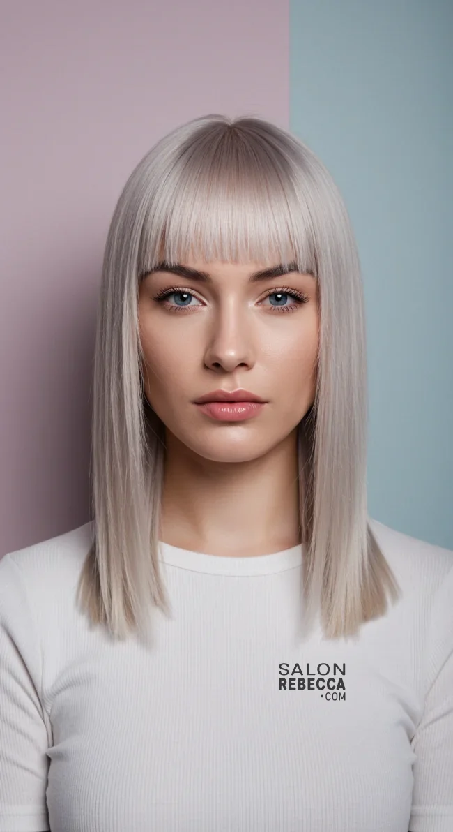 14. Sleek Fringe Straight Hair | Stunning Hairstyles For Straight Hair - Flawless Elegance