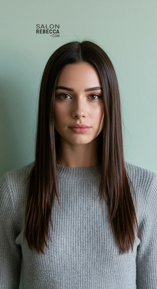 3. Center-Parted Straight Hair | Stunning Hairstyles For Straight Hair - Flawless Elegance