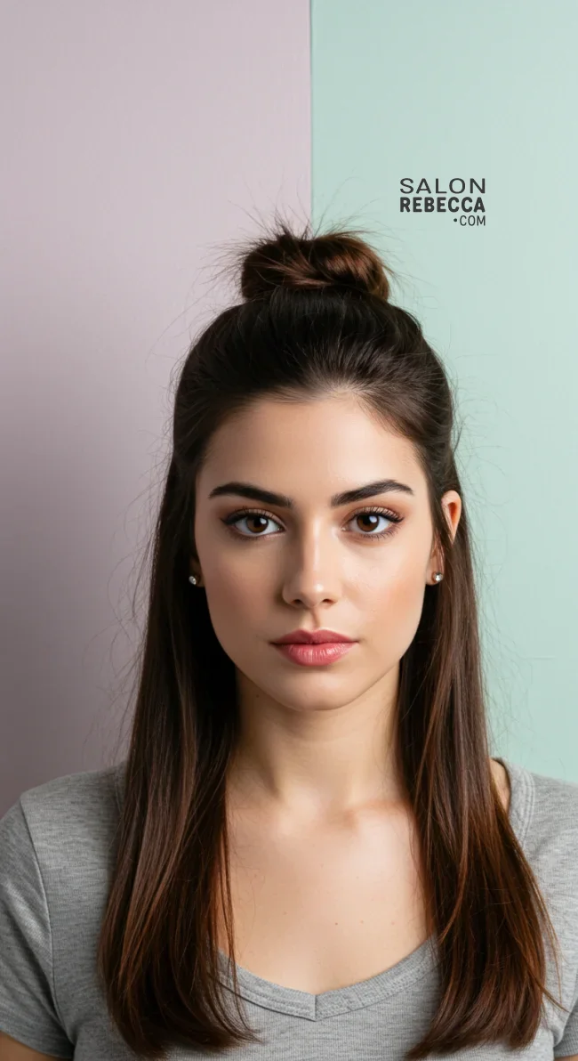 11. Half-Up Straight Hair | Stunning Hairstyles For Straight Hair - Flawless Elegance