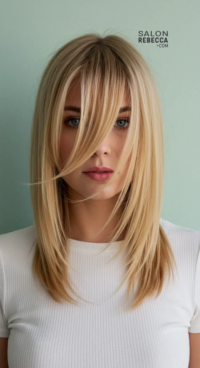 4. Straight Hair with Side Bangs | Stunning Hairstyles For Straight Hair - Flawless Elegance