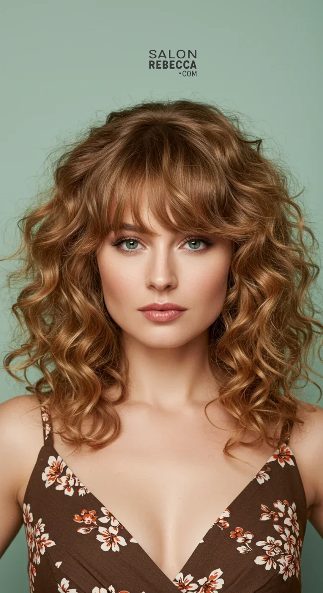 9. Soft Curls with a Side-Swept Fringe (For Oval Faces) | Haircut Ideas Tailored To Your Face Shape: Top Trending Hairstyles For Women In 2025