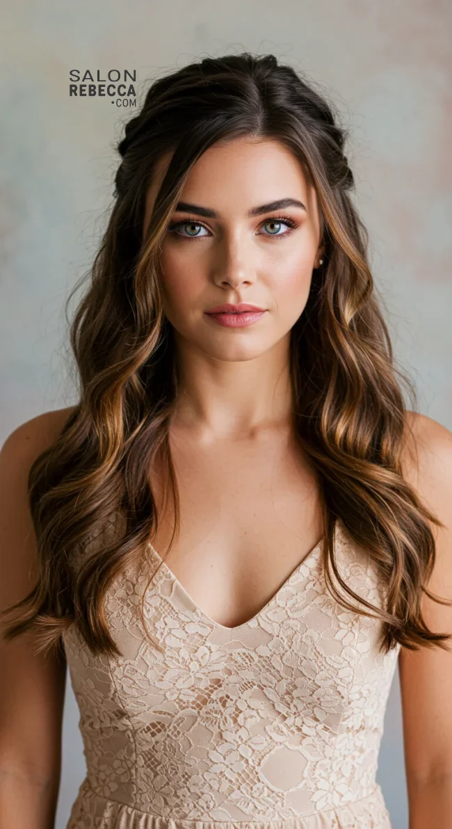 4. Half-Up, Half-Down with Loose Waves | Hairstyles For Valentine’s Day: Flirty Styles And Romance
