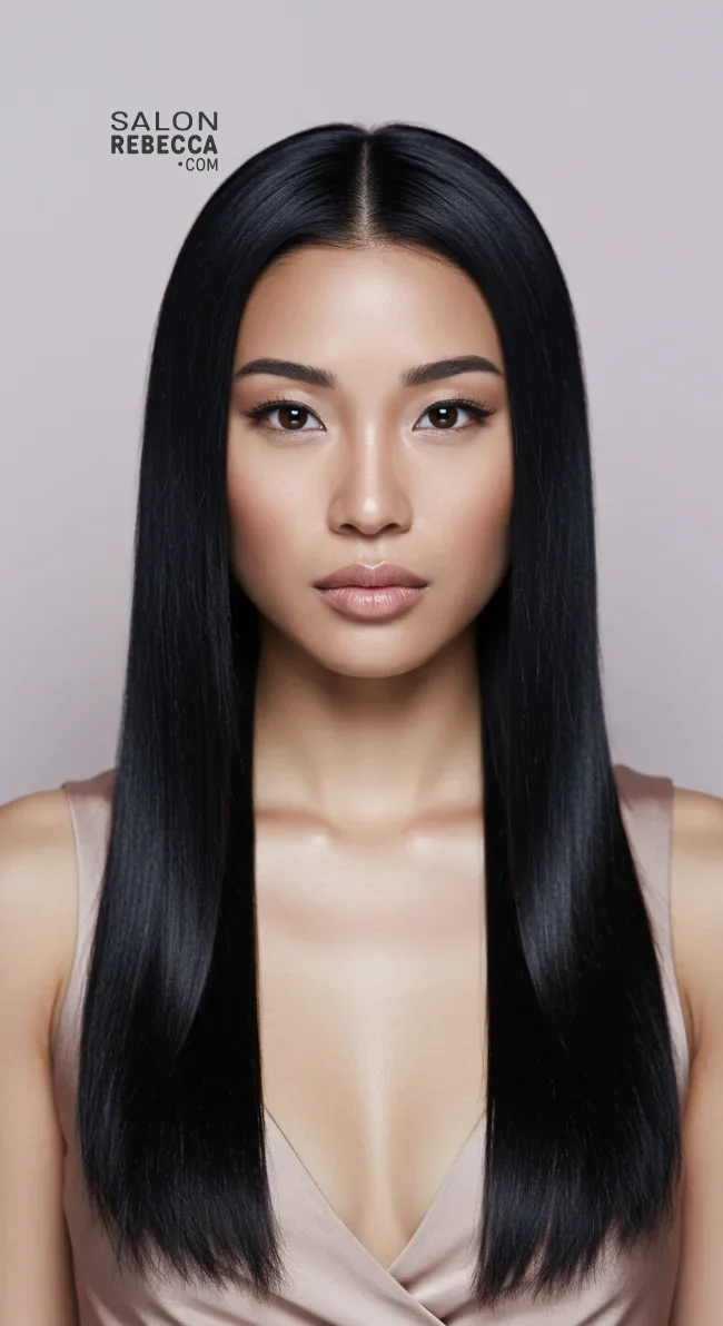 13. Sleek Straight Hair with a Middle Part | Hairstyles For Valentine’s Day: Flirty Styles And Romance
