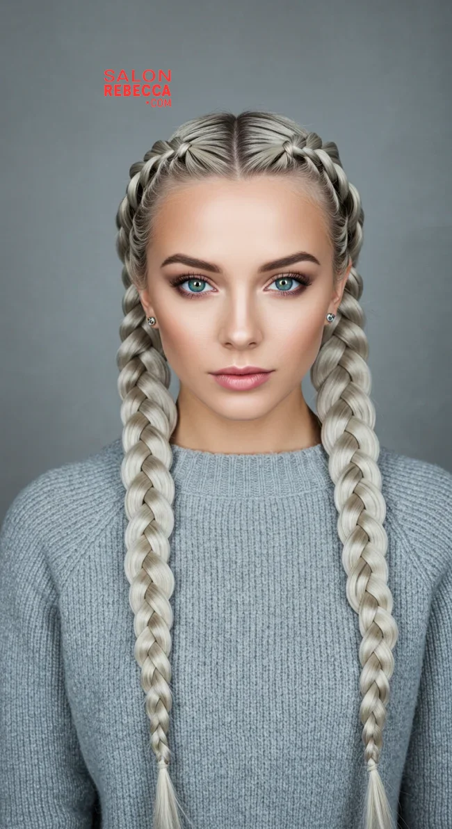13. Platinum Blonde Dutch Braids | Winter Blonde Hairstyles: 15 Chic Ways To Flaunt This Hair Color