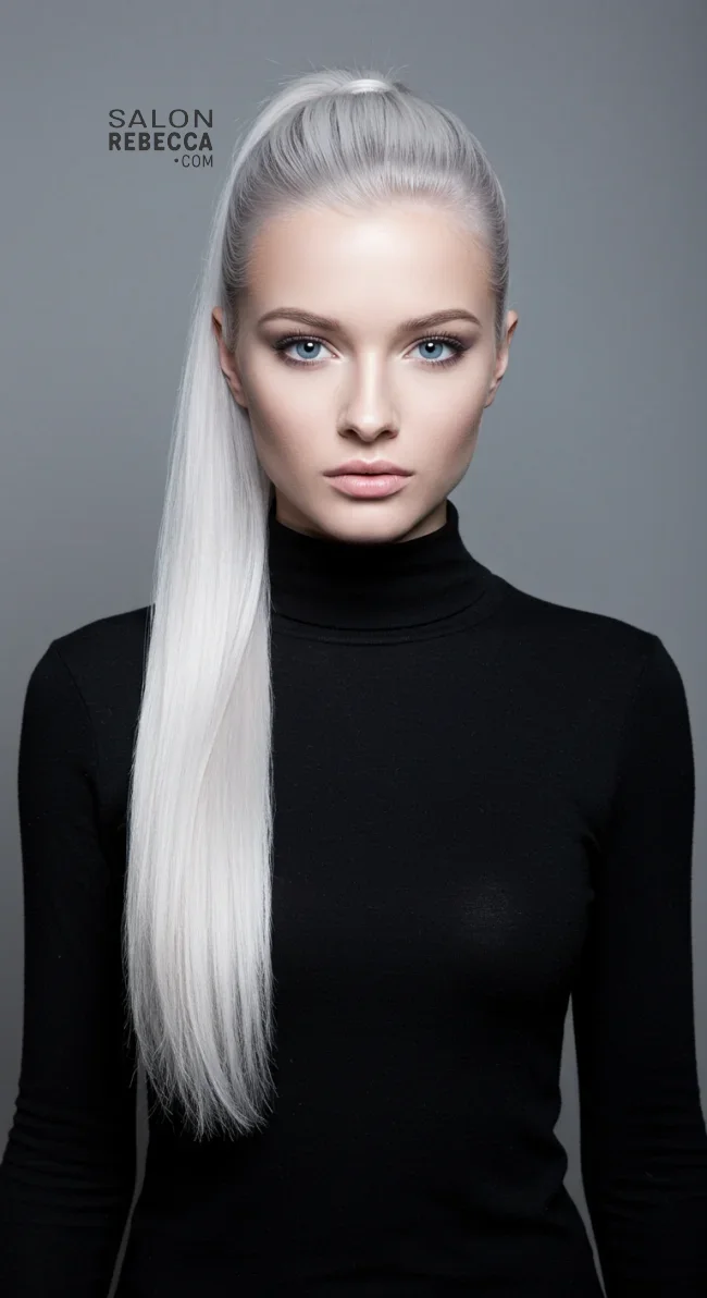 7. Ice Queen High Ponytail | Winter Blonde Hairstyles: 15 Chic Ways To Flaunt This Hair Color