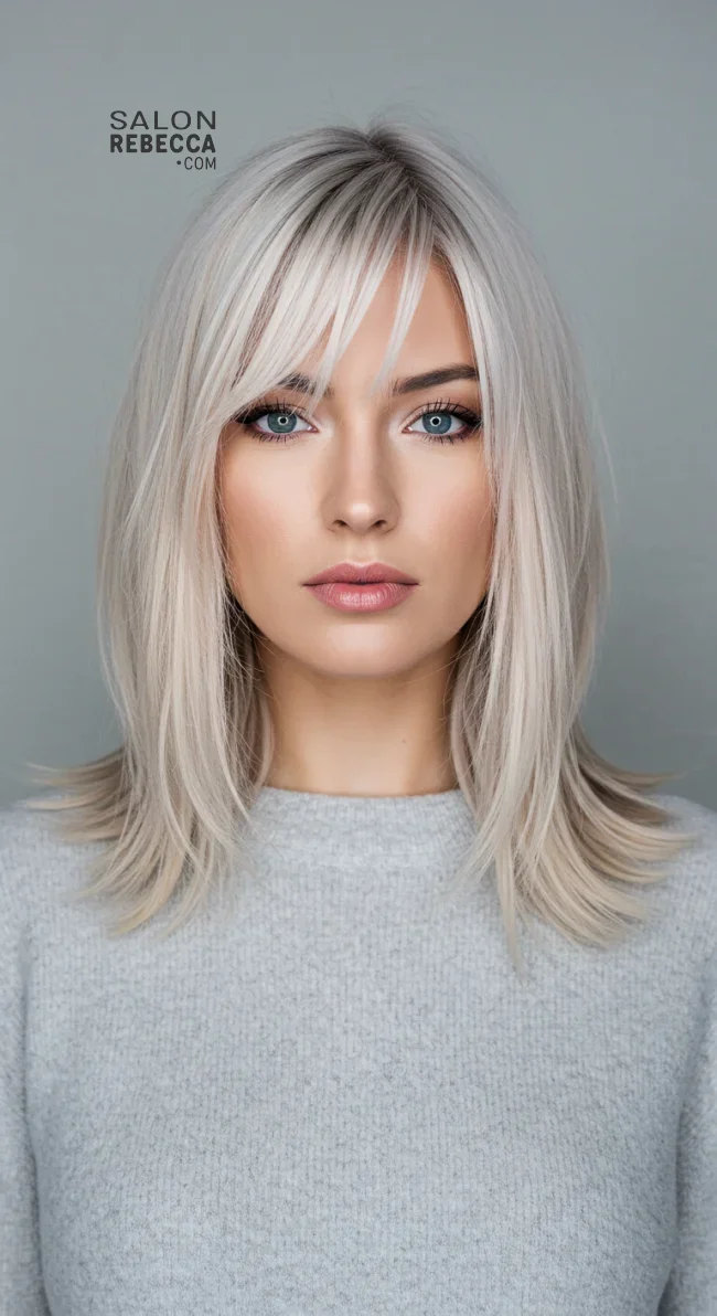 4. Frosted Blonde Curtain Bangs | Winter Blonde Hairstyles: 15 Chic Ways To Flaunt This Hair Color