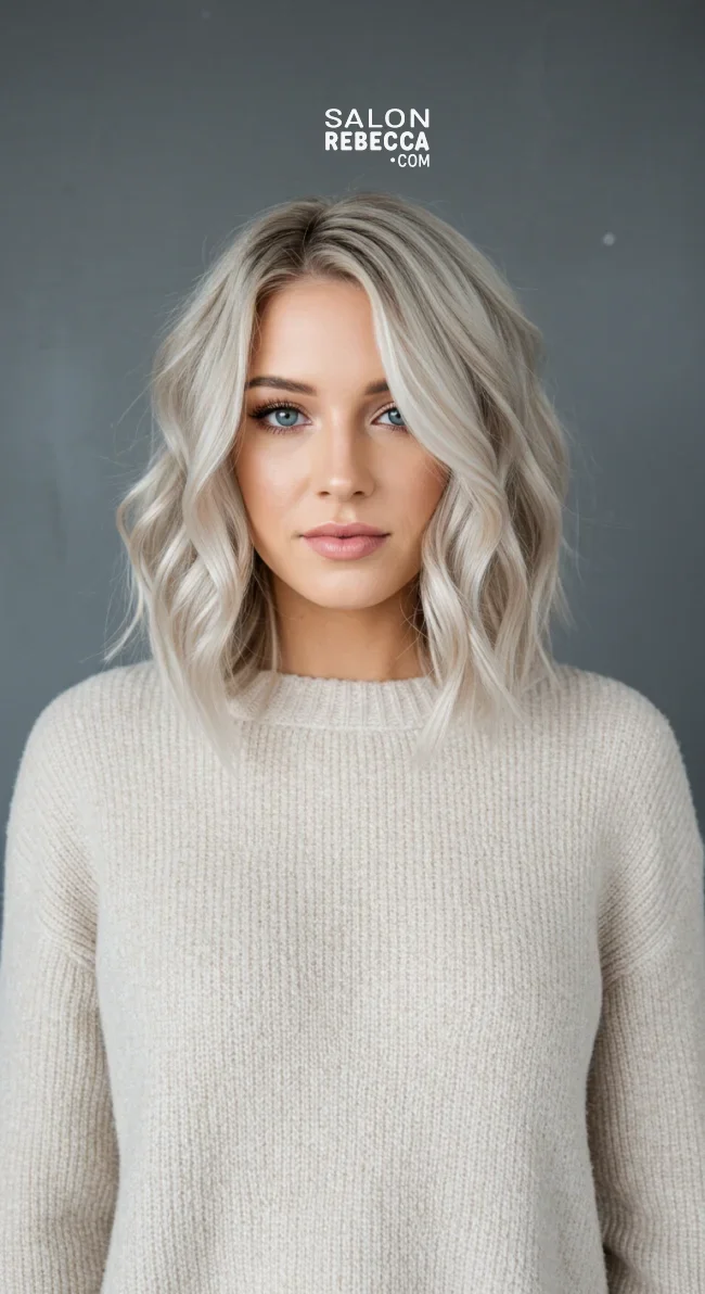 10. Pearl Blonde Lob with Soft Waves | Winter Blonde Hairstyles: 15 Chic Ways To Flaunt This Hair Color