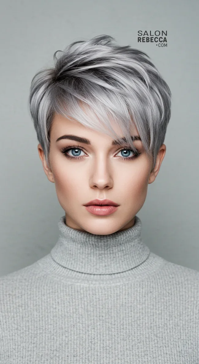 3. Silver Ash Pixie Cut | Winter Blonde Hairstyles: 15 Chic Ways To Flaunt This Hair Color