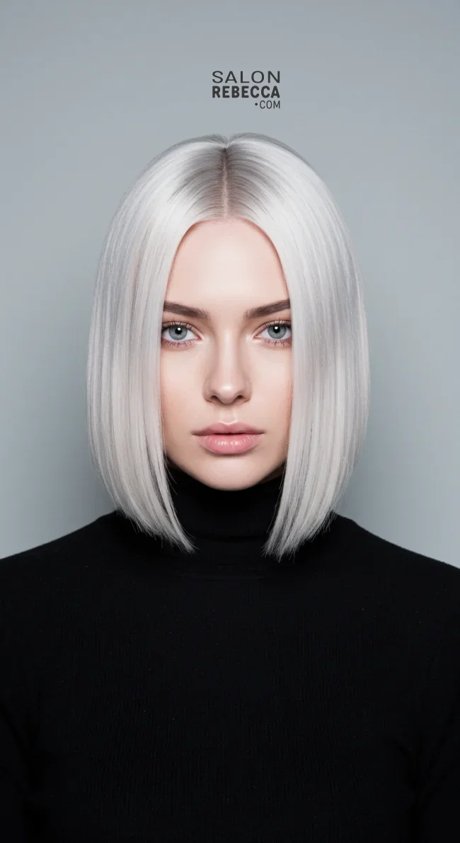 1. Sleek Platinum Bob | Winter Blonde Hairstyles: 15 Chic Ways To Flaunt This Hair Color
