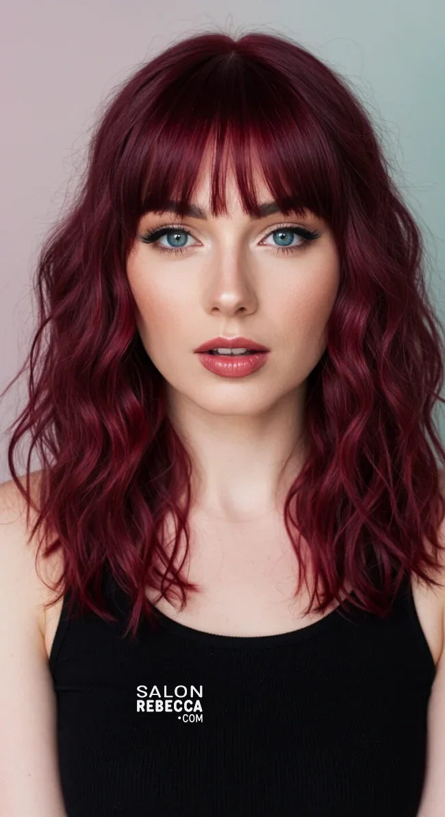 15. Curtain Bangs with Wavy Hair | Hairstyles For Long Face Shape: A Guide To Flattering And Trendy Looks
