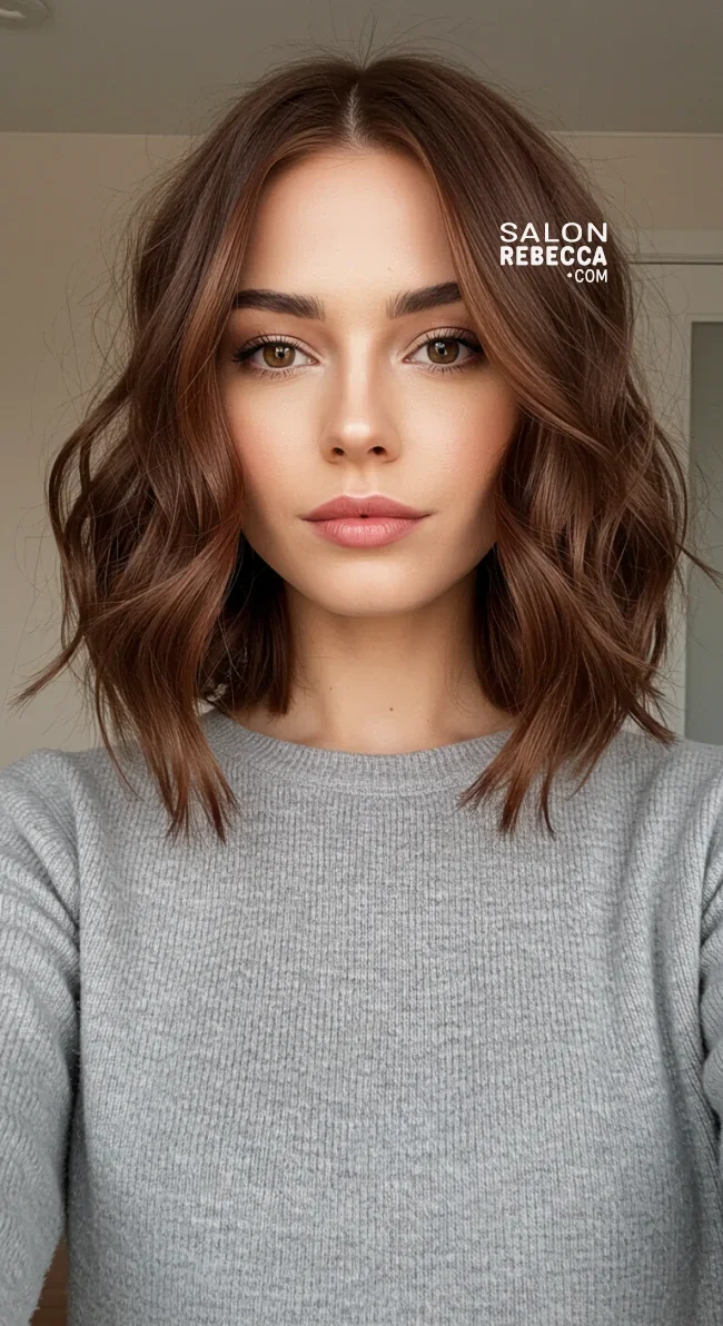 5. Wavy Bob with Center Parting | Bob With Center Parting: Latest Hairstyle Trend!