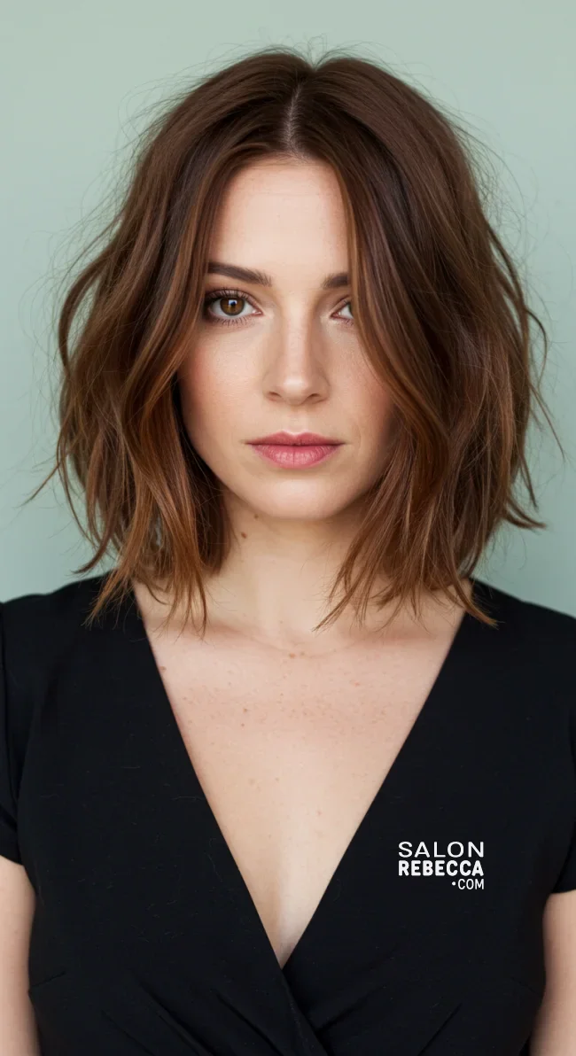 2. Textured Bob with Center Parting | Bob With Center Parting: Latest Hairstyle Trend!