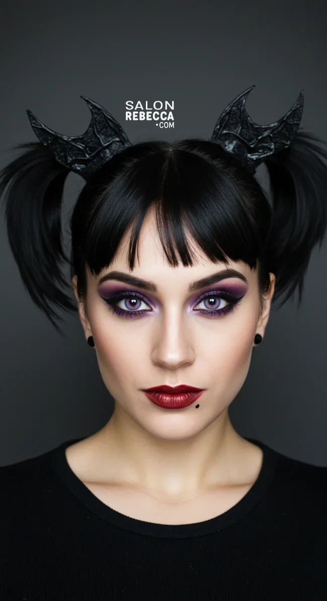 7. Bat Wing Pigtails | 10 Funky And Crazy Halloween Hairstyles For Short Hair