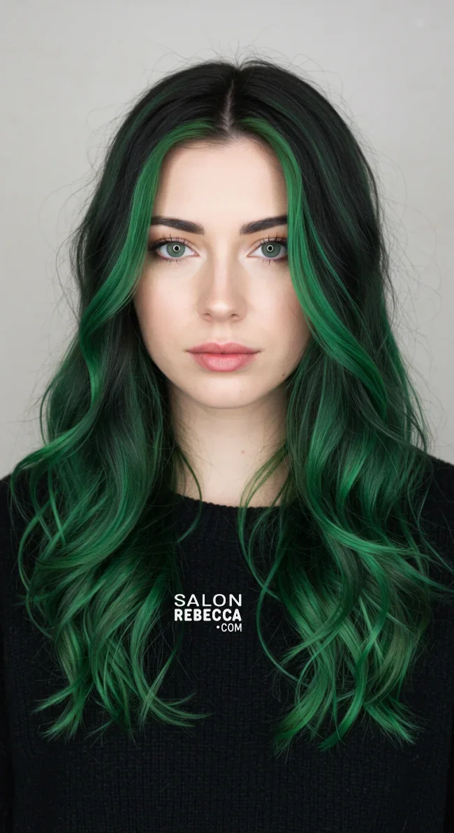 6. Moss Green Accents | 15 Most Important Hair Color Trends For Winter 2025
