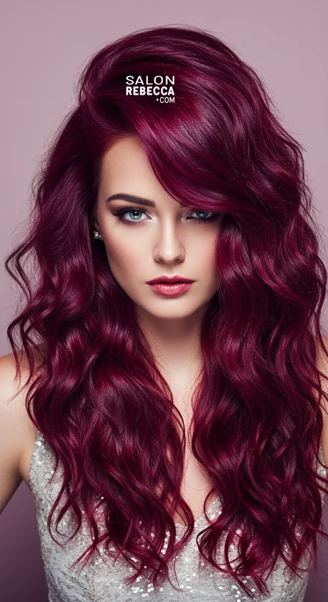 3. Deep Burgundy Waves | 15 Most Important Hair Color Trends For Winter 2025