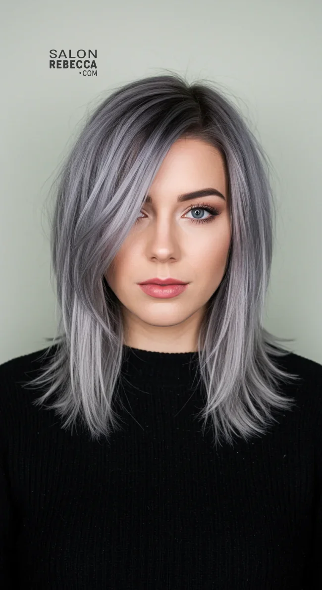 4. Smoky Grey Balayage | 15 Most Important Hair Color Trends For Winter 2025