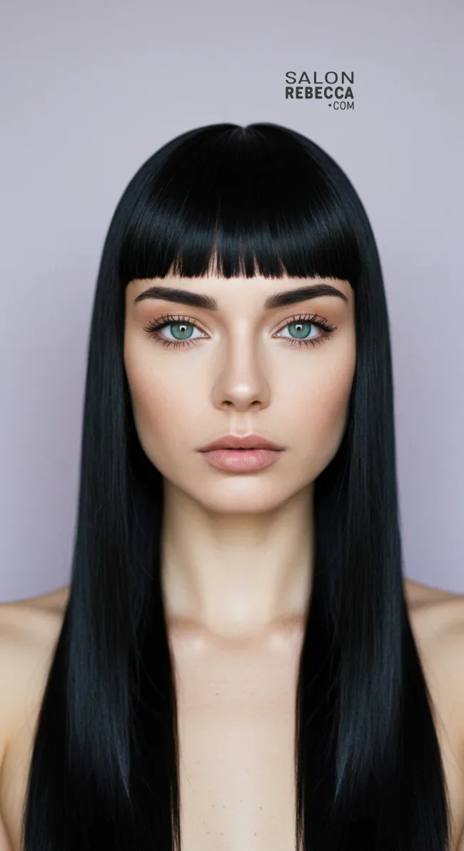 3. Blunt Micro Bangs with Long Hair | Edgy Alternative Hairstyles To Unleash Your Bold Side