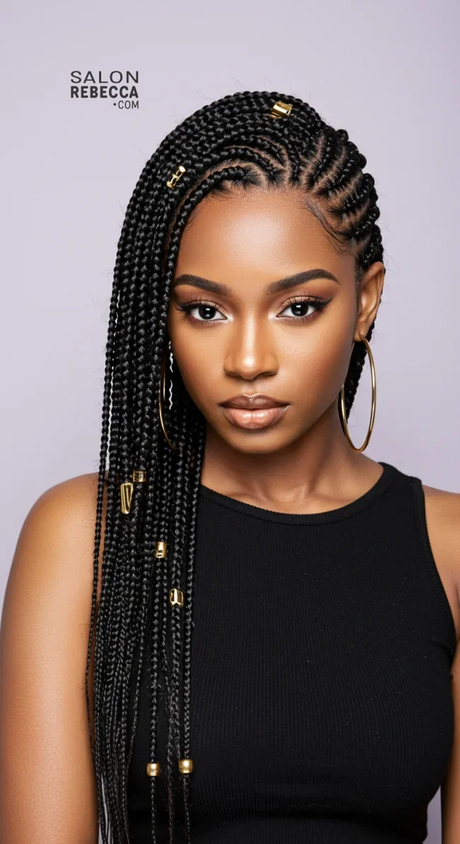 9. Fulani Braids with Side Cornrows | 10 Trendy Fulani Braids To Try For A Fresh Look