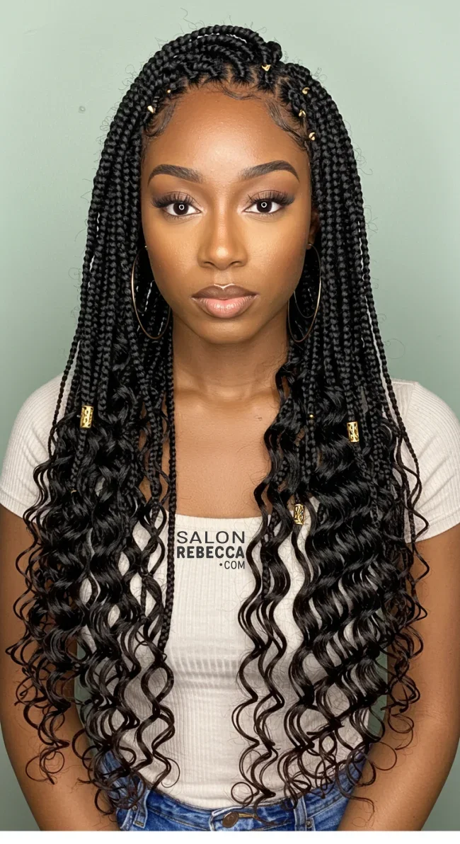 6. Fulani Braids with Loose Curls | 10 Trendy Fulani Braids To Try For A Fresh Look