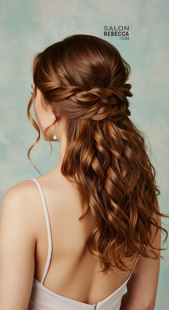 5. Half-Up Twisted Bun | Top 8 Bridesmaid Hairstyles For Every Hair Type