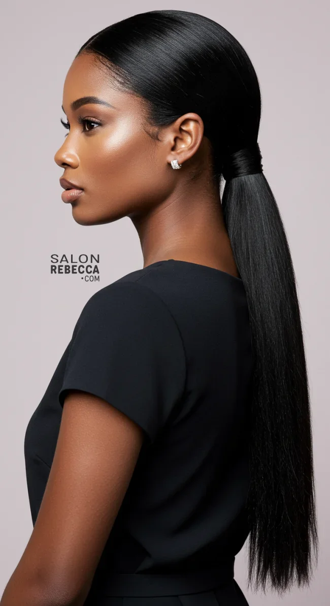 5. Low Sleek Ponytail | Ponytail Styles For Black Women: Trendy And Elegant Looks