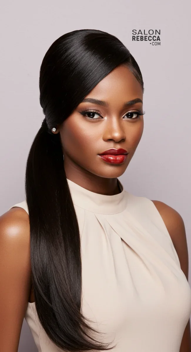 13. Side Ponytail | Ponytail Styles For Black Women: Trendy And Elegant Looks