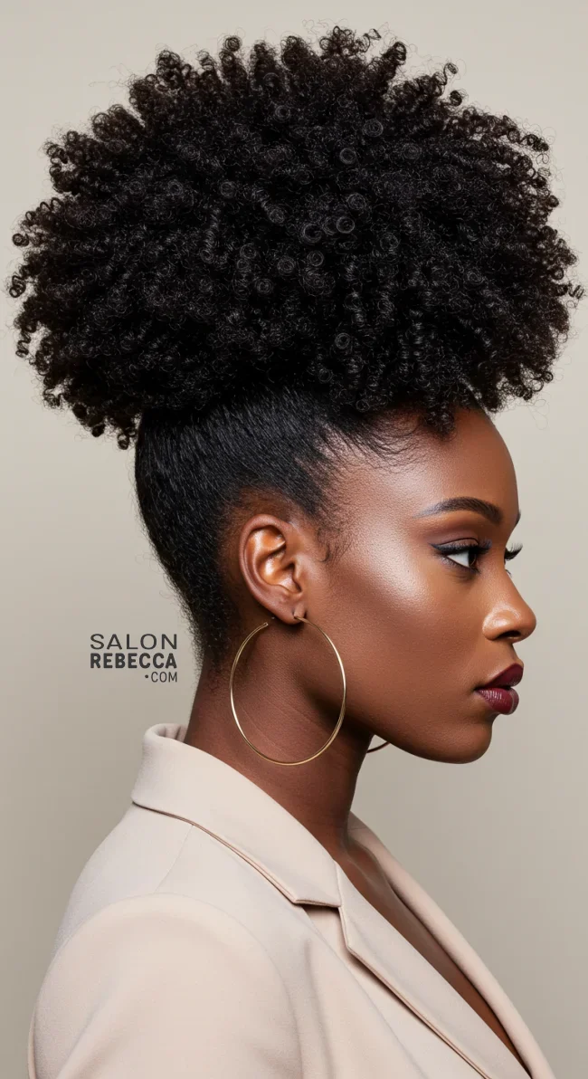 15. High Puff Ponytail | Ponytail Styles For Black Women: Trendy And Elegant Looks