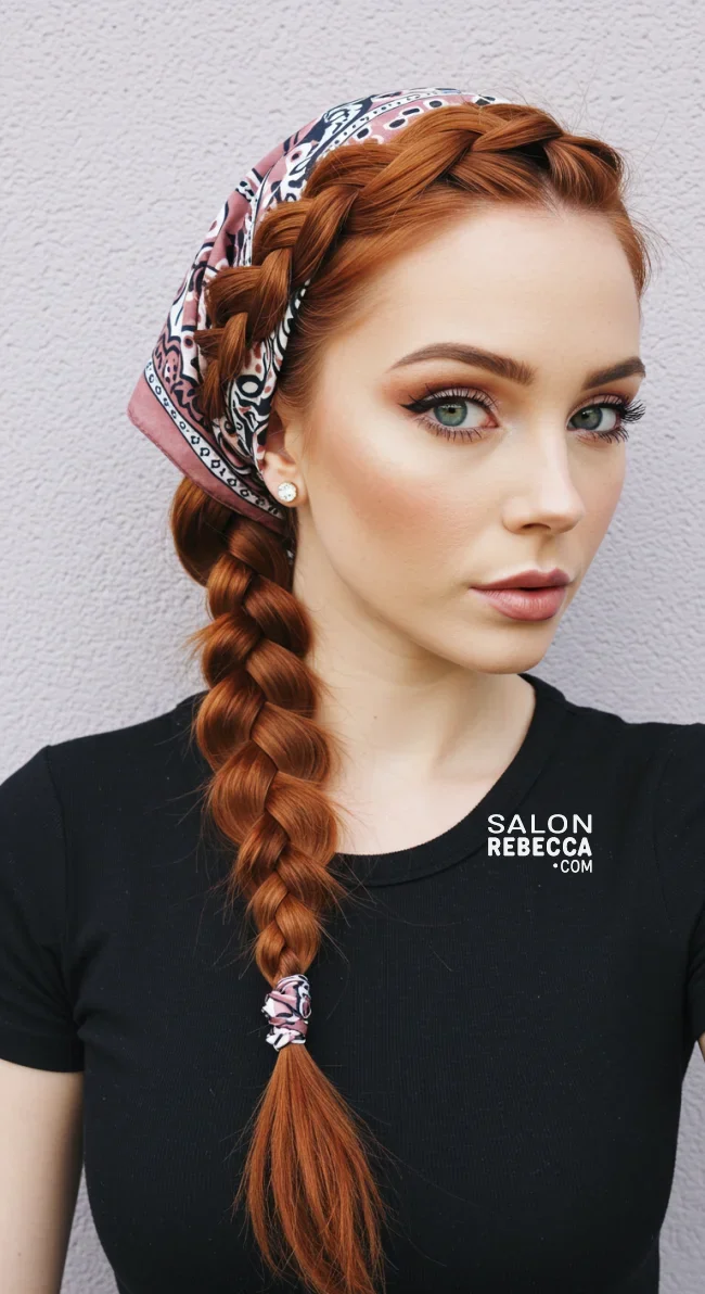 4. Bandana Fishtail Braid | Top 8 Fab Bandana Hairstyles To Elevate Your Look