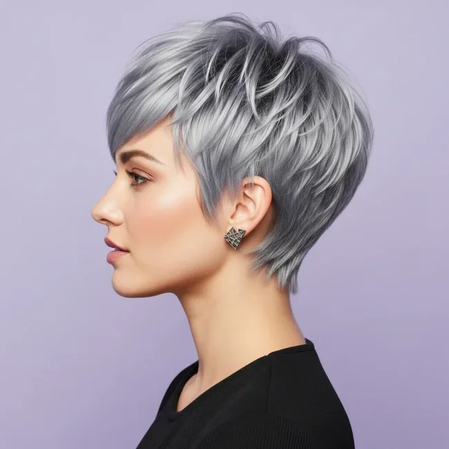 5. Silver Razor-Cut Pixie Shag | 10 Modern Shag Haircuts That Will Rule 2026 (For Every Face Shape)