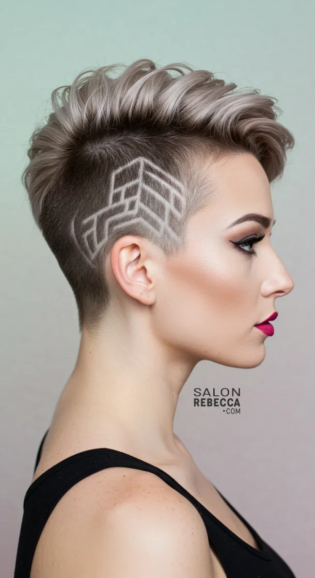 5. Geometric Shaved Design | 10 Bold Shaved Hairstyles For Women