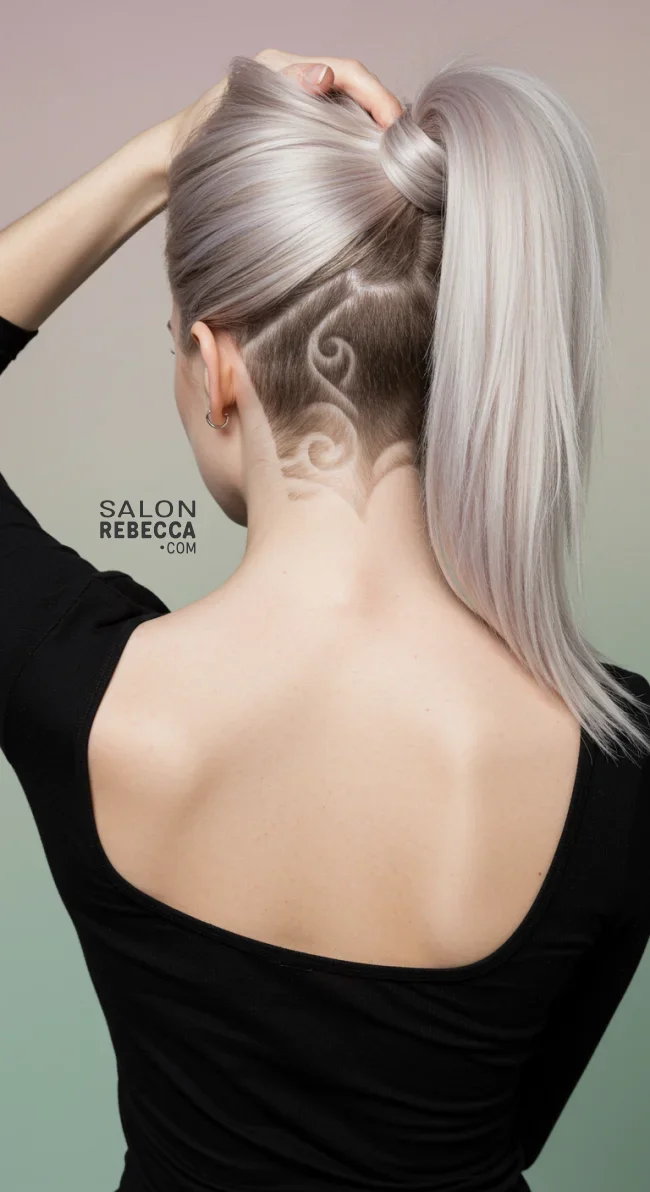 8. Shaved Nape with Long Hair | 10 Bold Shaved Hairstyles For Women