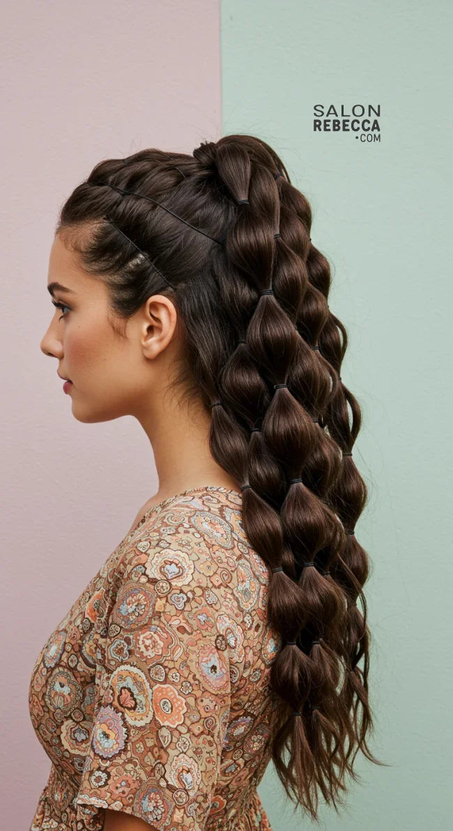 7. Bubble Ponytail | Spring Hairstyles For Long Hair: Fresh Looks