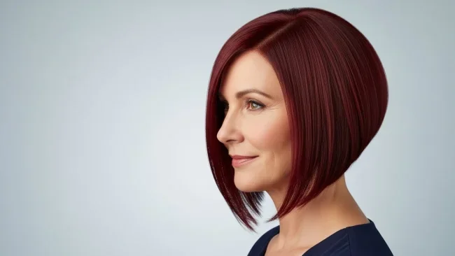4. Sleek Angled Lob | 10 Bold Hairstyles For Women Over 50 With Square Faces