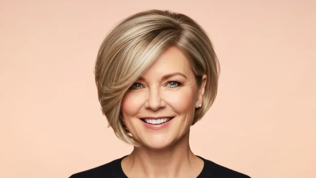 1. Sharp Asymmetrical Bob | 10 Bold Hairstyles For Women Over 50 With Square Faces