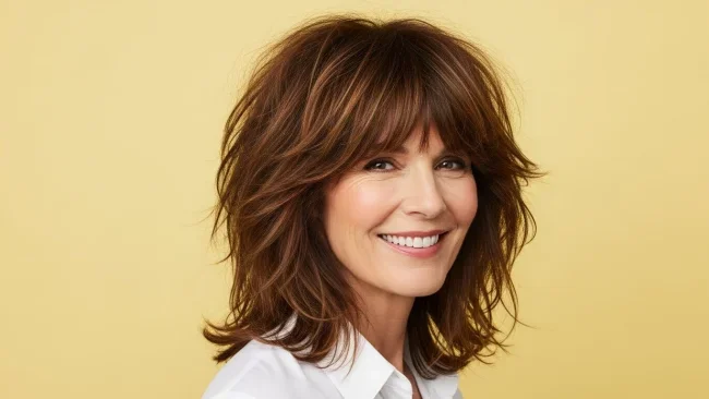 3. Voluminous Layered Shag | 10 Bold Hairstyles For Women Over 50 With Square Faces