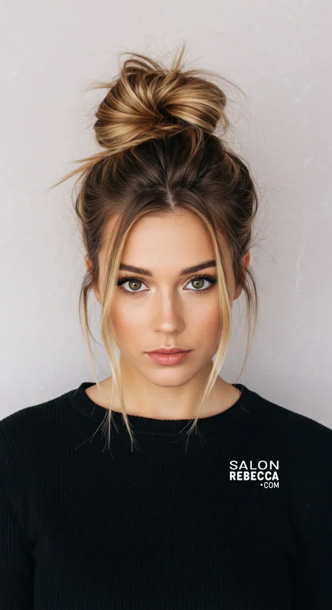 10. Messy Bun | Cappuccino Bronde Is The New Hair Color Trend