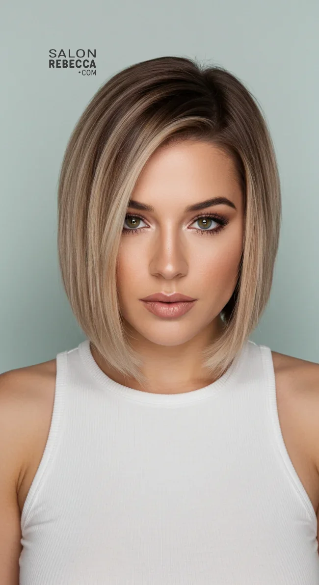 2. Modern Bob | Cappuccino Bronde Is The New Hair Color Trend