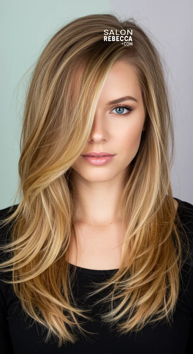 15. Layered Hair with a Deep Side Part | 15 Layered Haircuts Are Still The Best For Every Hair Length
