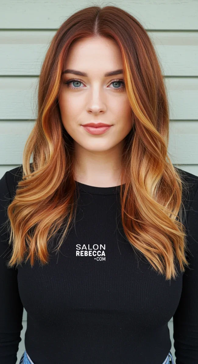 8. Copper and Gold Blended Balayage | Copper Balayage: All About Copper Balayage And How To Adopt It